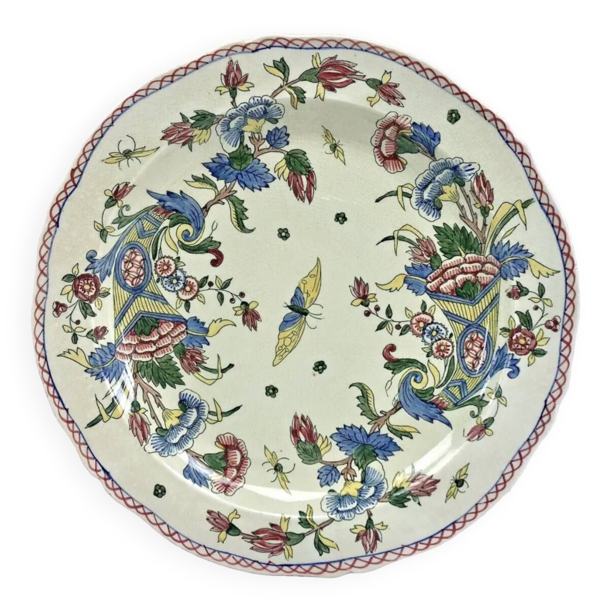 Round semi-hollow dish 31 cm Gien cornucopia XIX