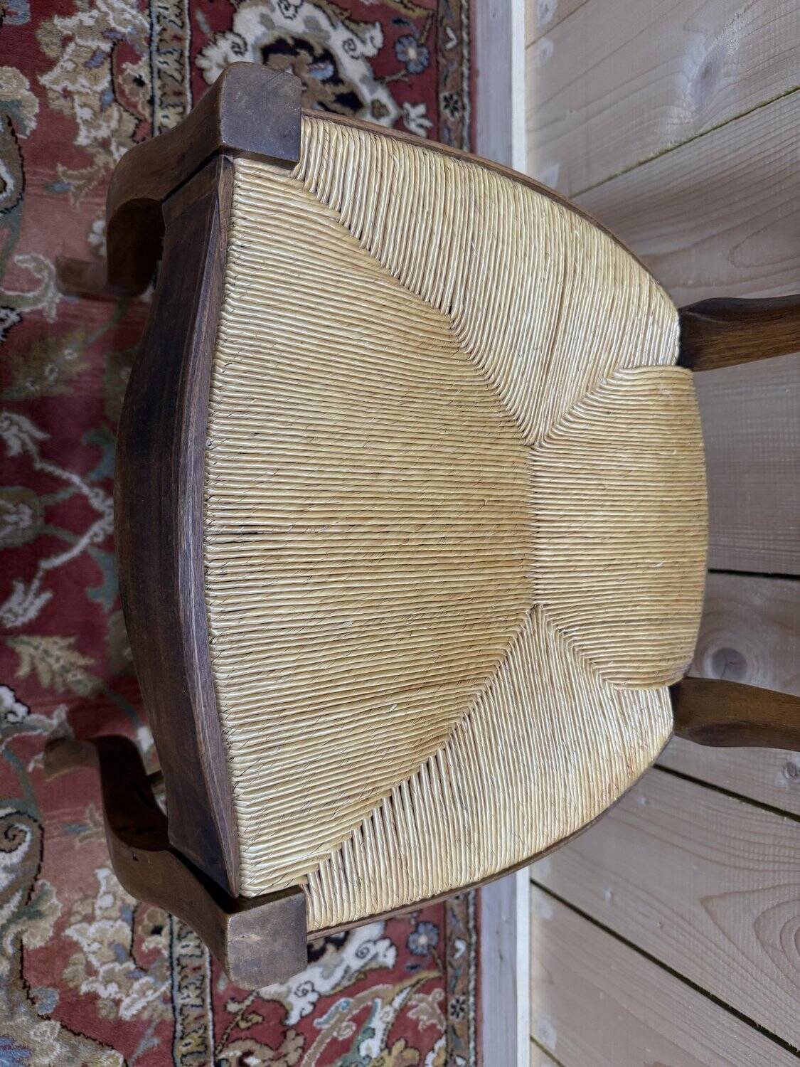 Set of 6 straw-seated chairs from the Louis Philippe period.