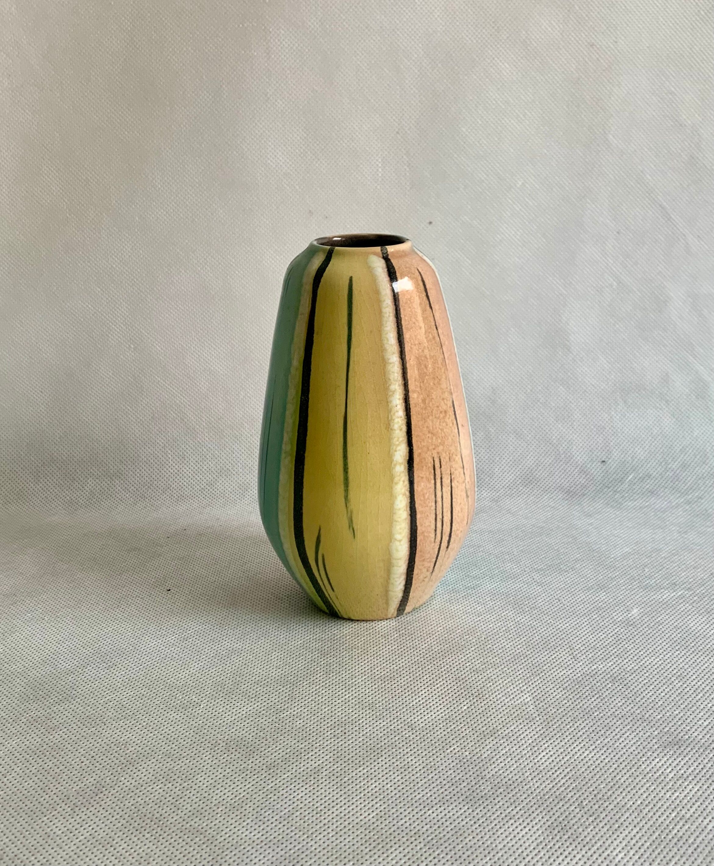 Pottery vase in pastel colors, 1970s