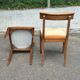 4 chaises de salle à manger en velours et bois massif, époque XIXème