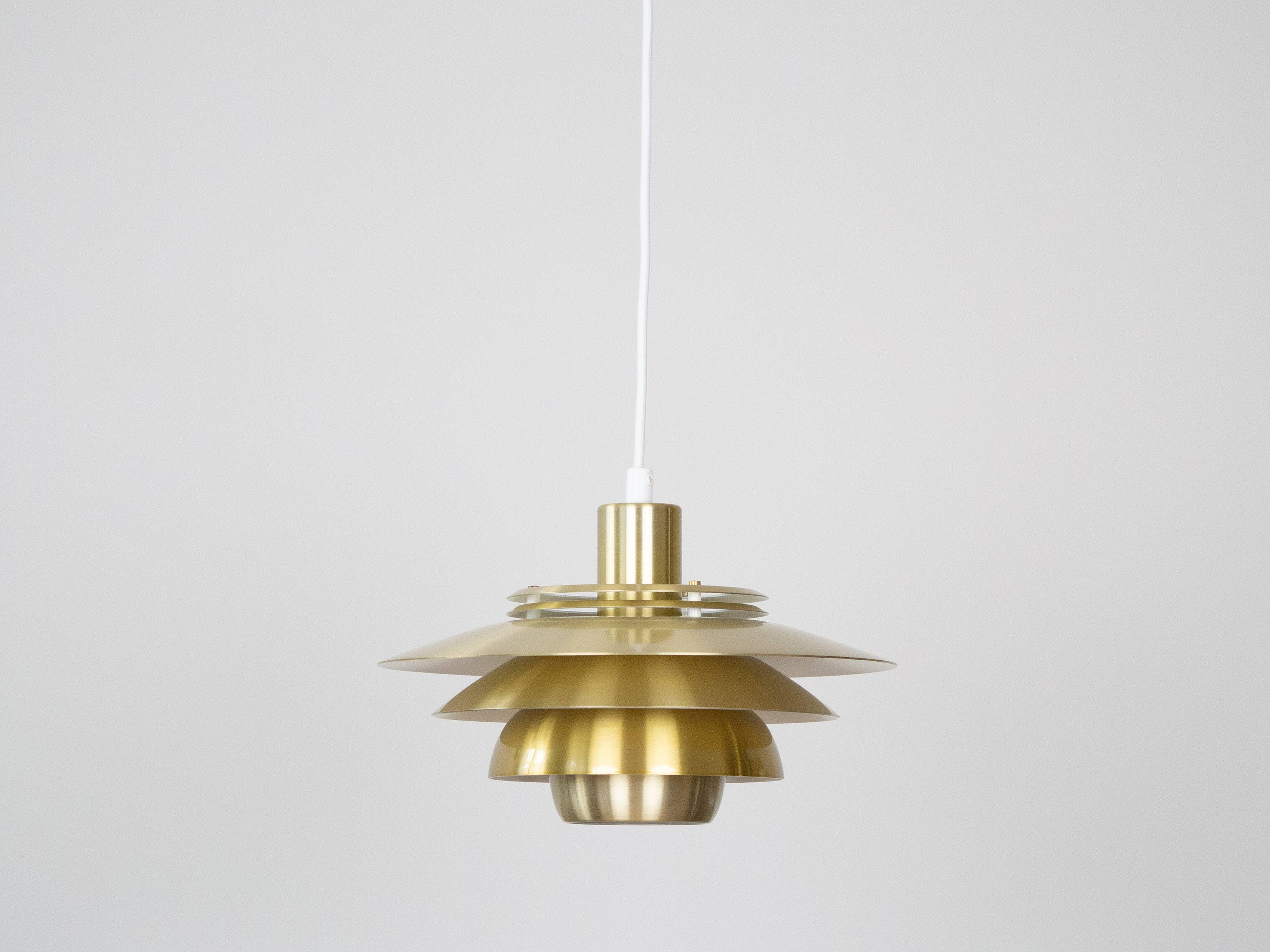 Pair of 2 Danish vintage pendant lamps Dania by Kurt Wiborg