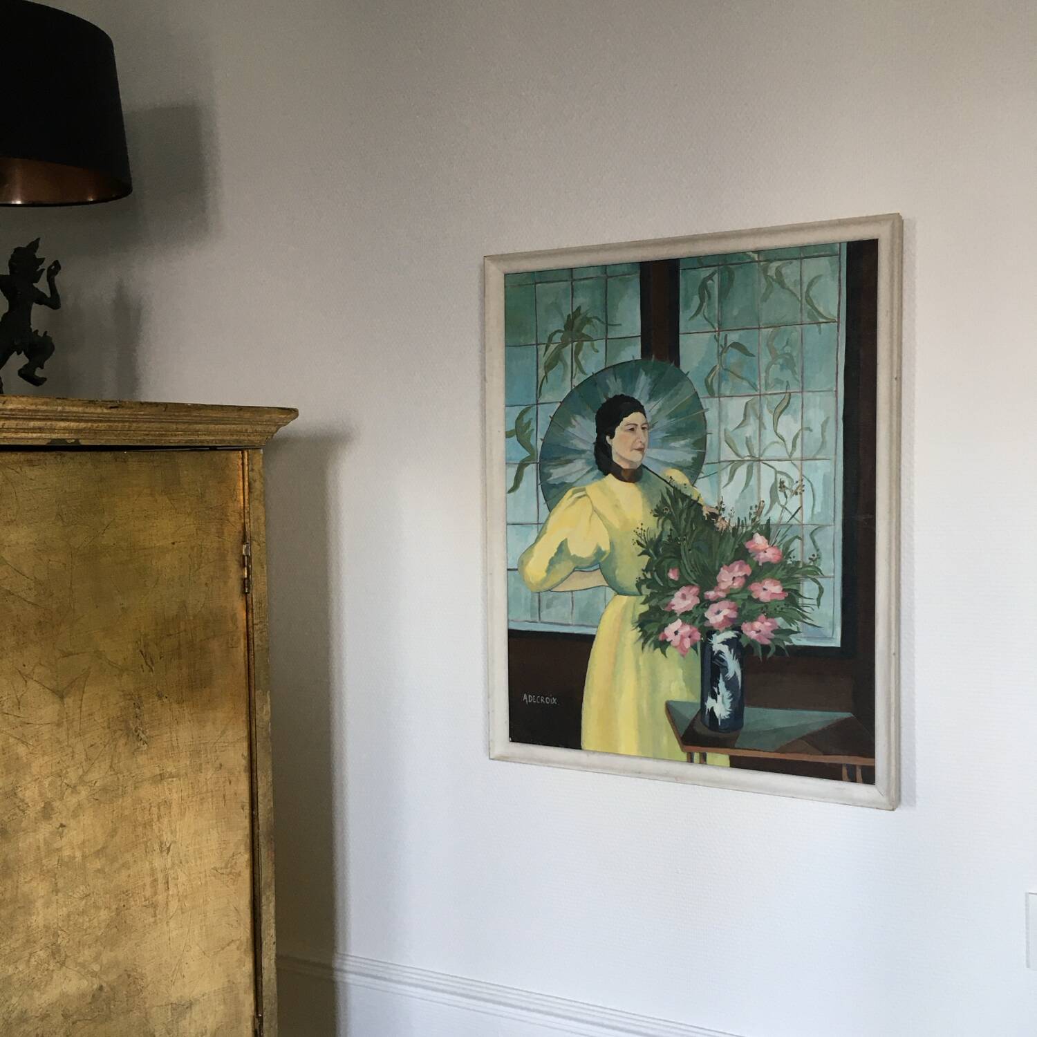 Woman with a parasol painting