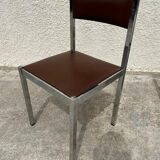 4 vintage leather/iron chairs