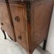 Transitional style commode with a protruding front, in marquetry wood, 20th century.