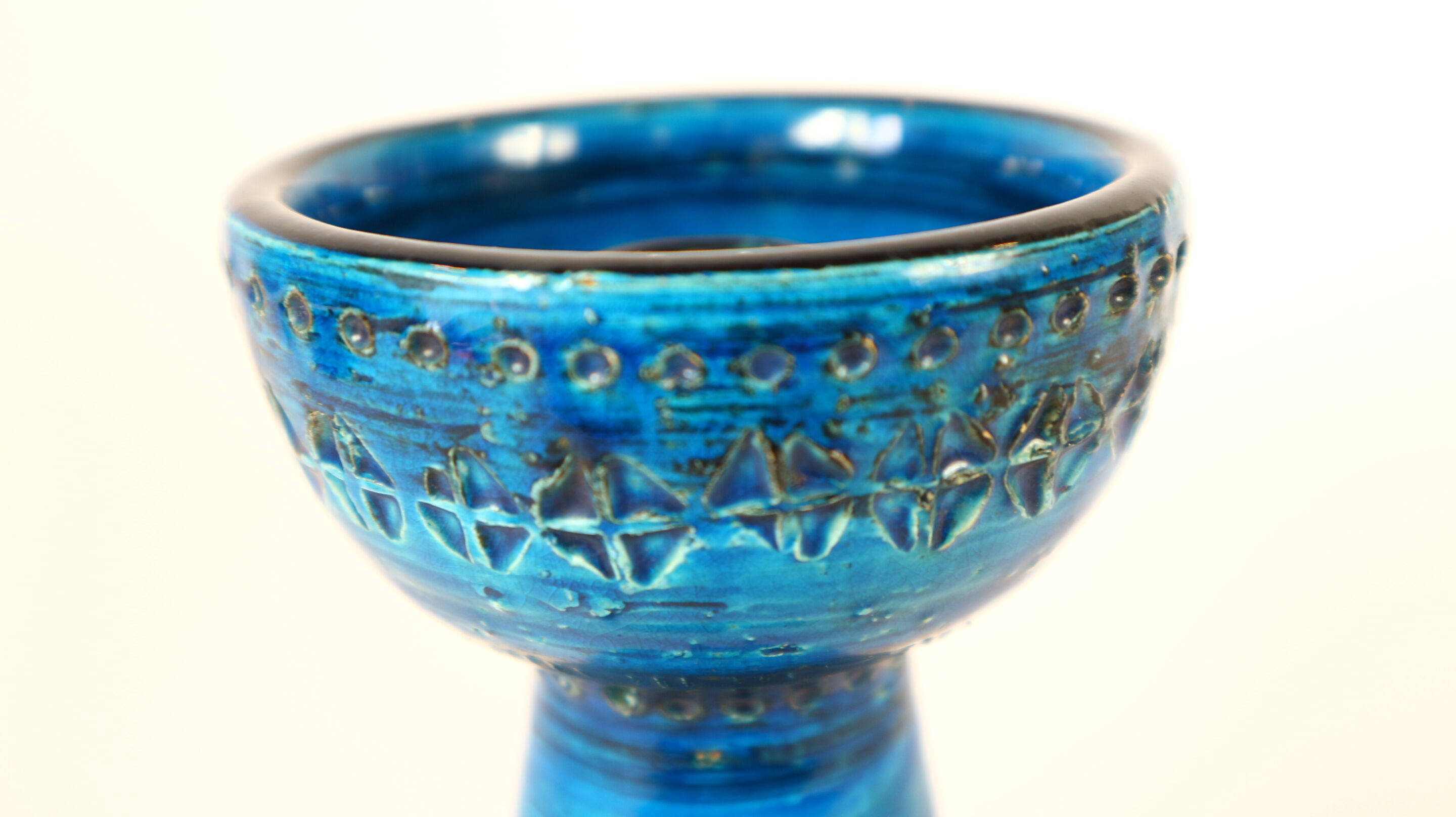 Blue vase candlestick Bitossi, aldo Londi design