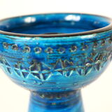 Blue vase candlestick Bitossi, aldo Londi design