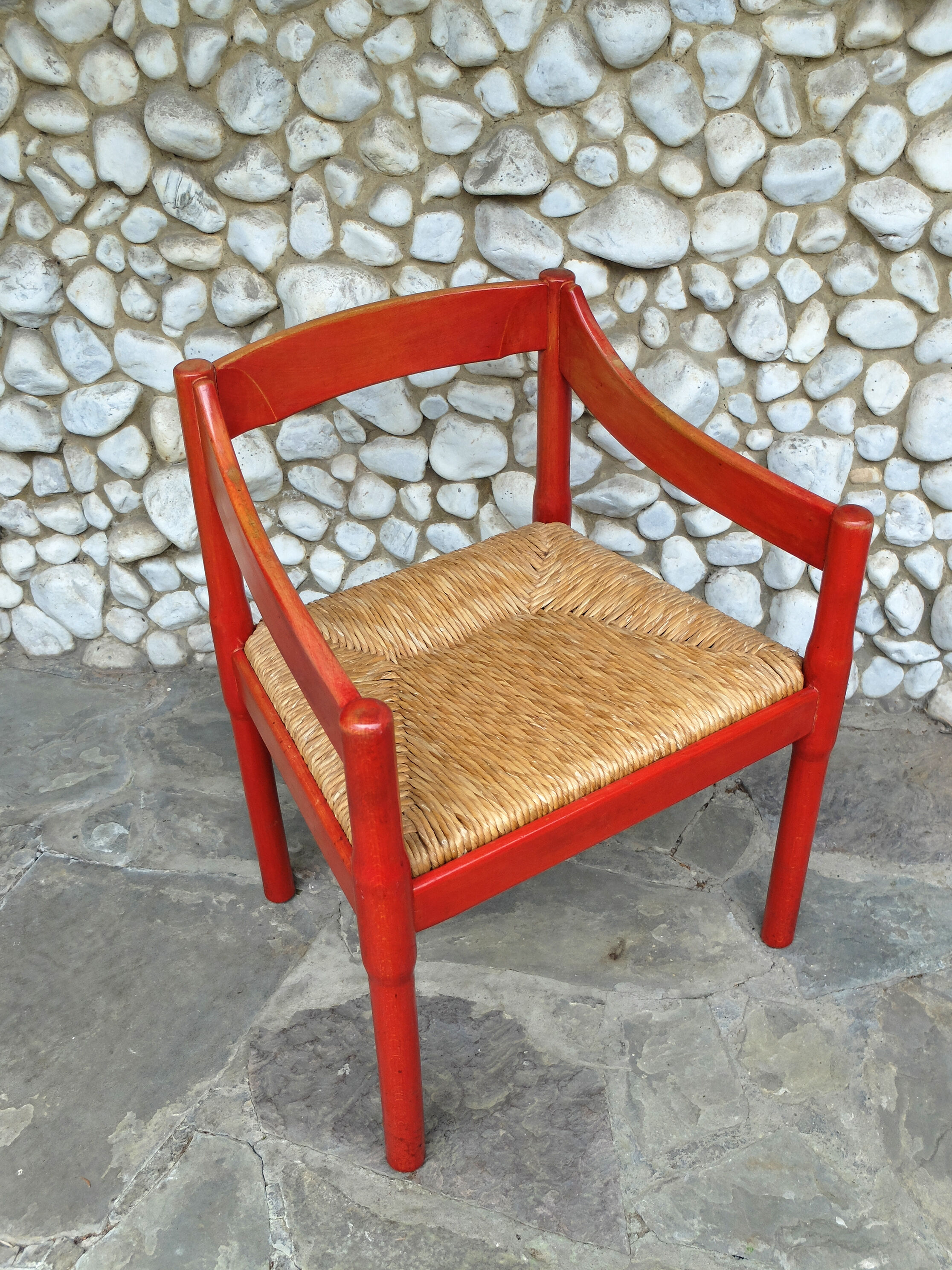 Vico Magistretti red carimate chair for Mario Luigi Comi, Italy