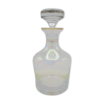 Iridescent glass carafe