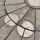 Danish vintage round stone coffee table 'Natures spirit'