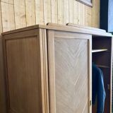 Armoire coulissante vintage en chêne brut