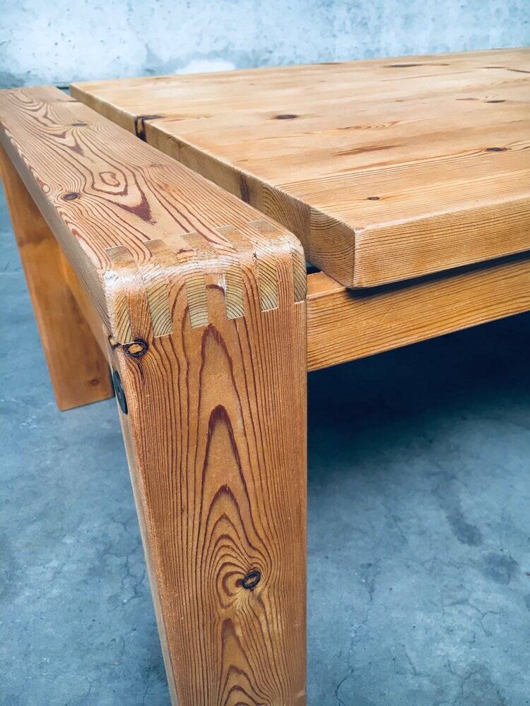 Scandinavian Modern Design Solid Pine Coffee Table, 1970s