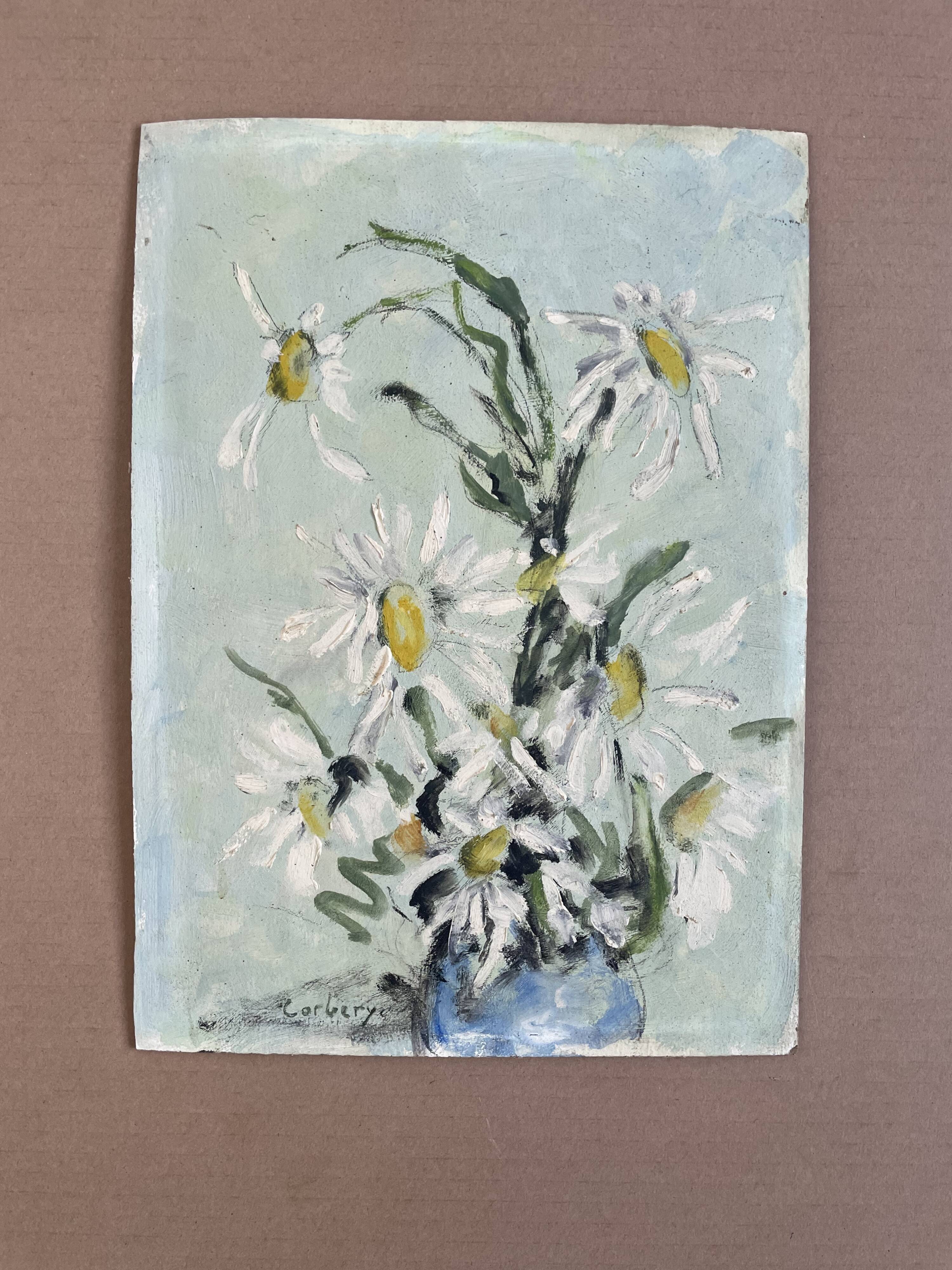 Old oil on cardboard signed