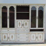 Bookcase rechampi off-white, Louis XVI style