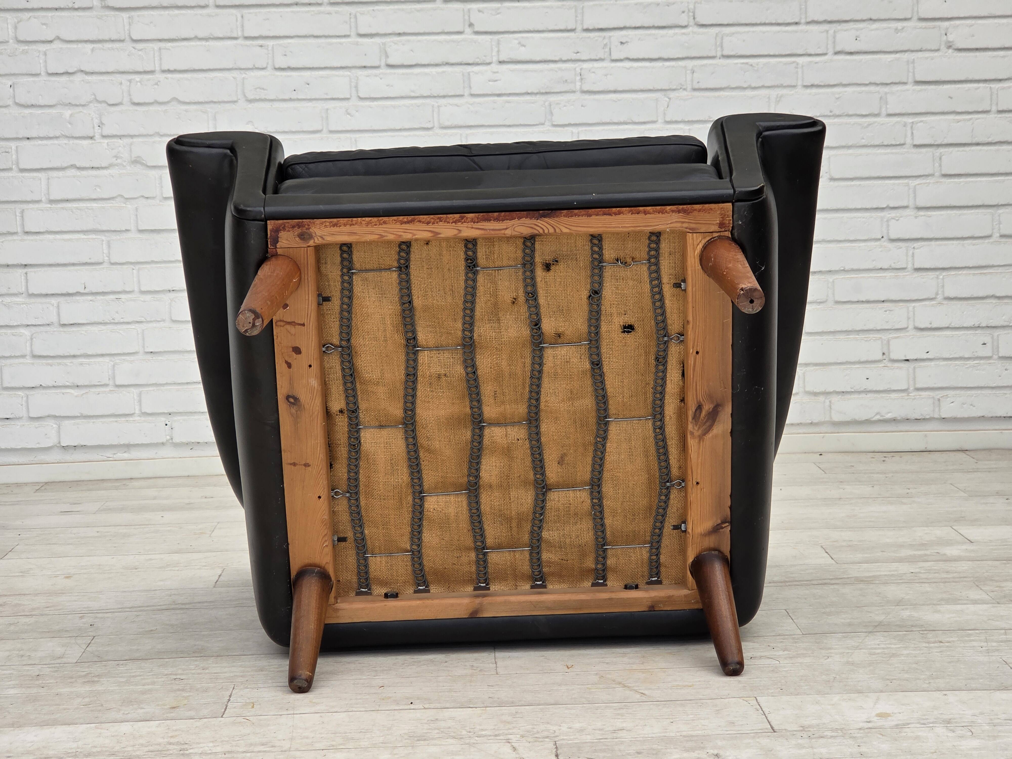 1960s, Danish armchair by Aage Christensen, furniture leather.