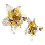 Set of two medium size painted Italian Florentine wall lights