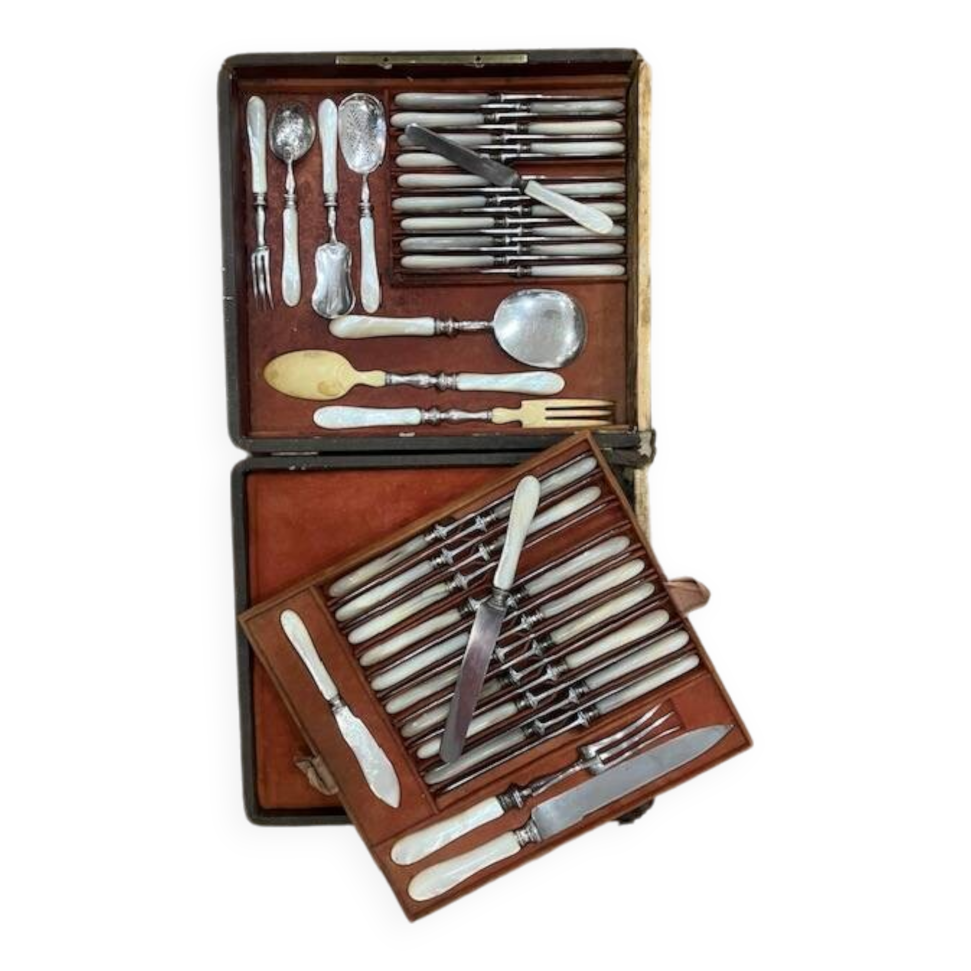 Knife set, mother-of-pearl handles