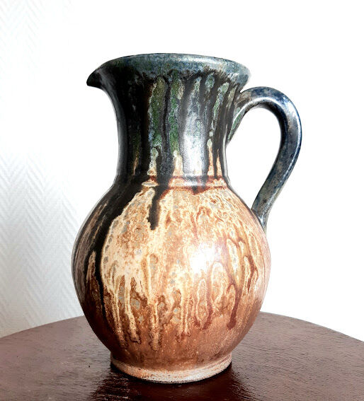 Ceramic pitcher signed vintage