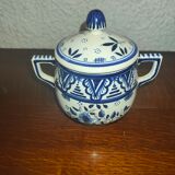 Ancien service à café en Faïence Henriot Quimper à décor floral et élégant bleu