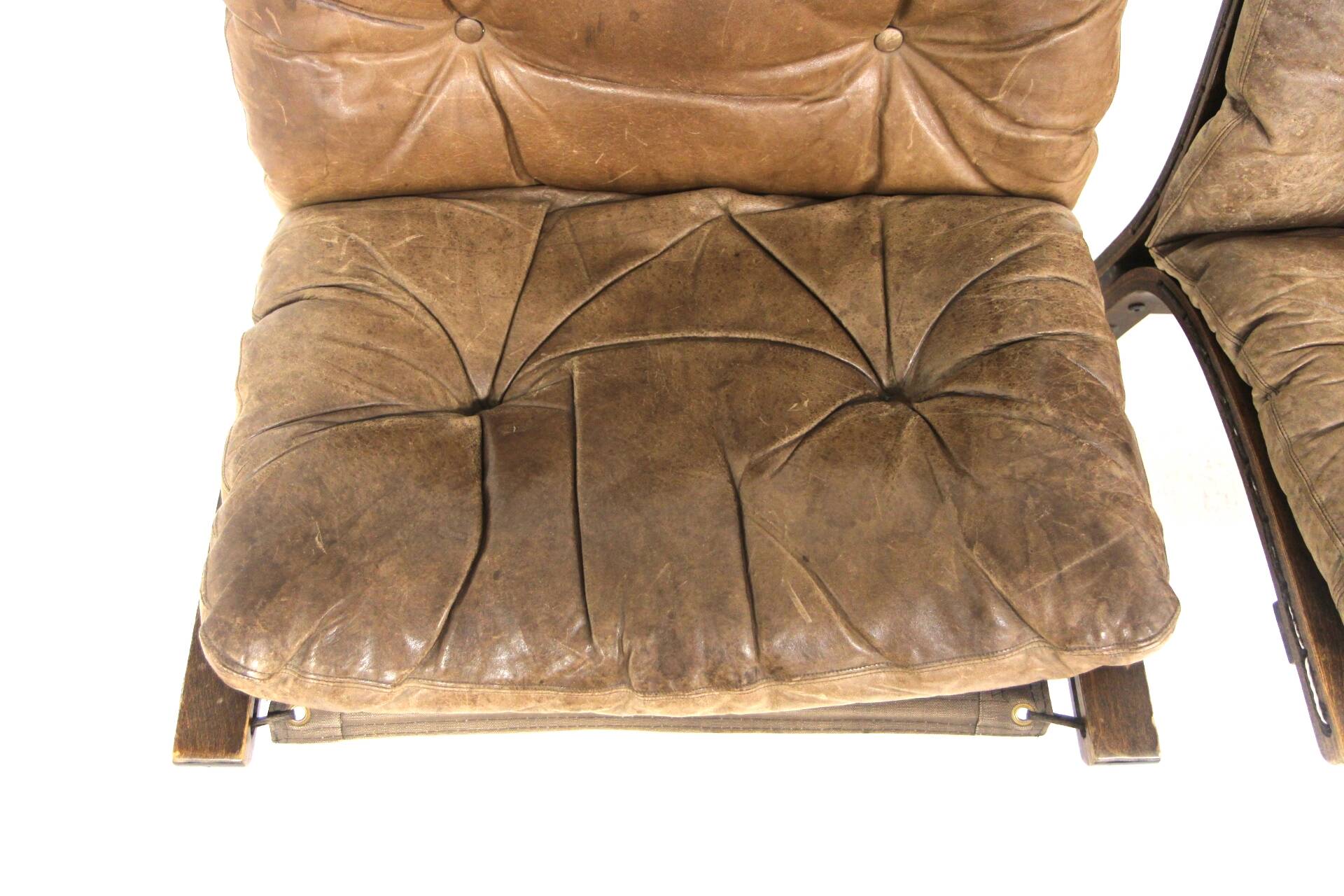 Set of 2 Siesta leather armchairs, Ingmar Relling, Norway, 1960