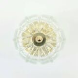 Mid-Century Modern Floral Glass & Brass Ceiling Light from Limburg, 1970s