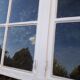 Glass window h141xl263 in oak 4 leaves