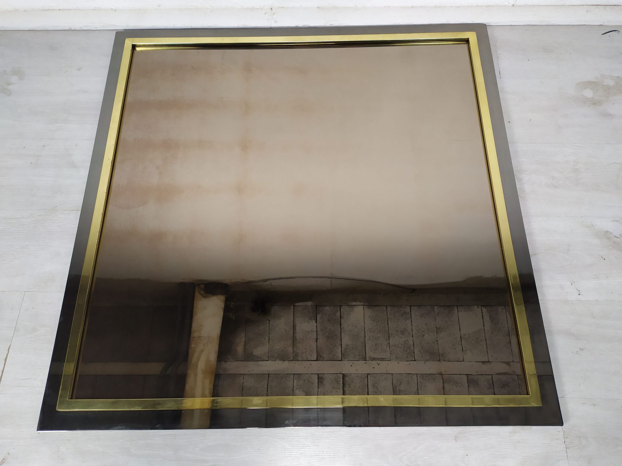 Mirror square brass design