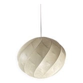 Midcentury space age swirl cocoon hanging pendant ceiling lamp, 1960s