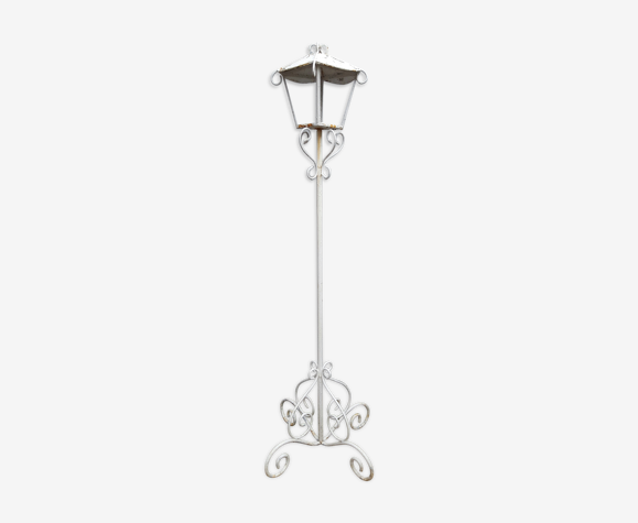 Old wrought iron garden floor lamp