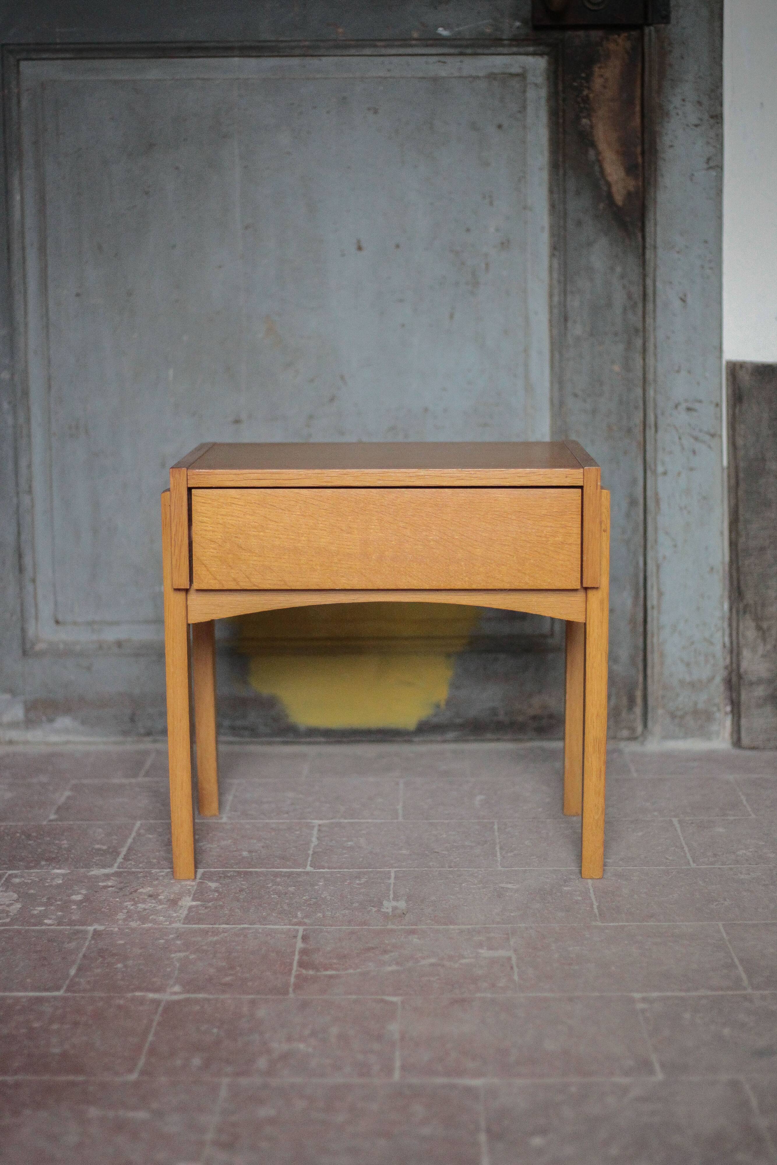 Vintage wooden bedside table, nightstand, side table, modernist.