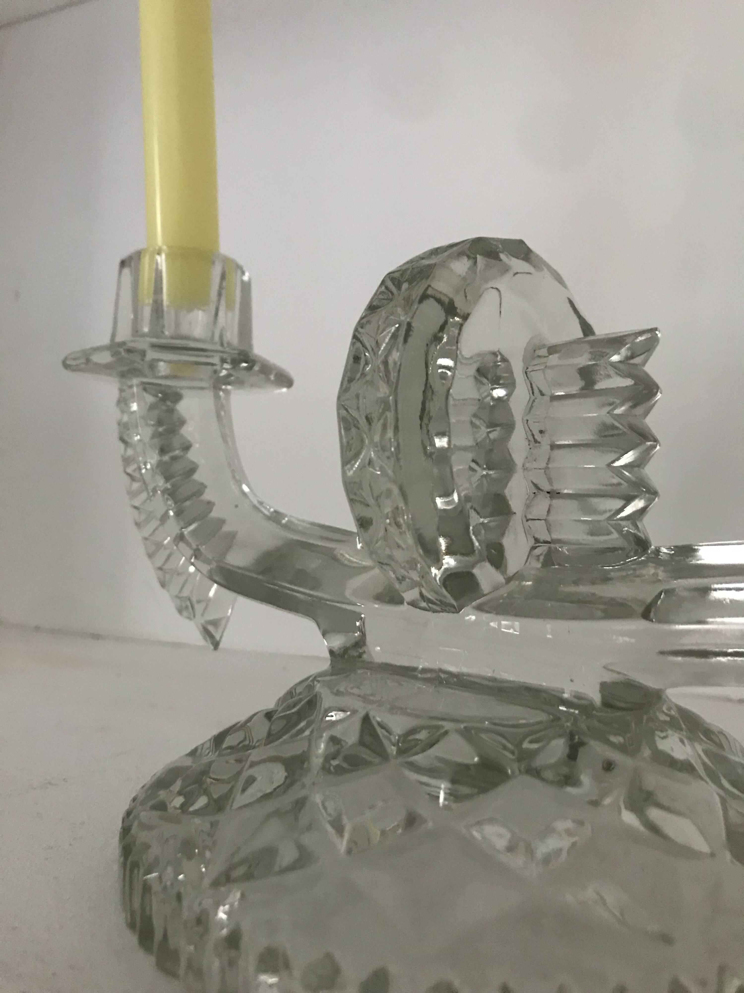 Art Deco 2-branched candle holders