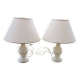 2 Anciennes Lampes de Chêvet en Albâtre