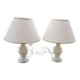 2 Antique Alabaster Bedside Lamps