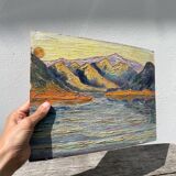 Old landscape painted with a knife