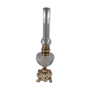 Lampe à pétrole réservoir - bronze pied