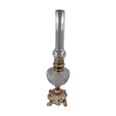 kerosene lamp tank glass cathedral foot bronze Louis XV rockery 54 cm