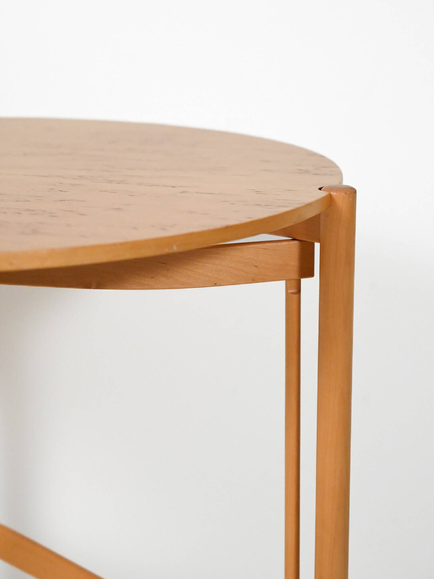 Scandinavian round birch coffee table by Karl Andersson & Söner