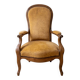 Louis XV armchair in wood and yellow fabric