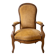 Louis XV armchair in wood and yellow fabric
