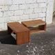 Set French Vintage Rattan Coffee Tables-2 Cuboid Deck Tables-80s