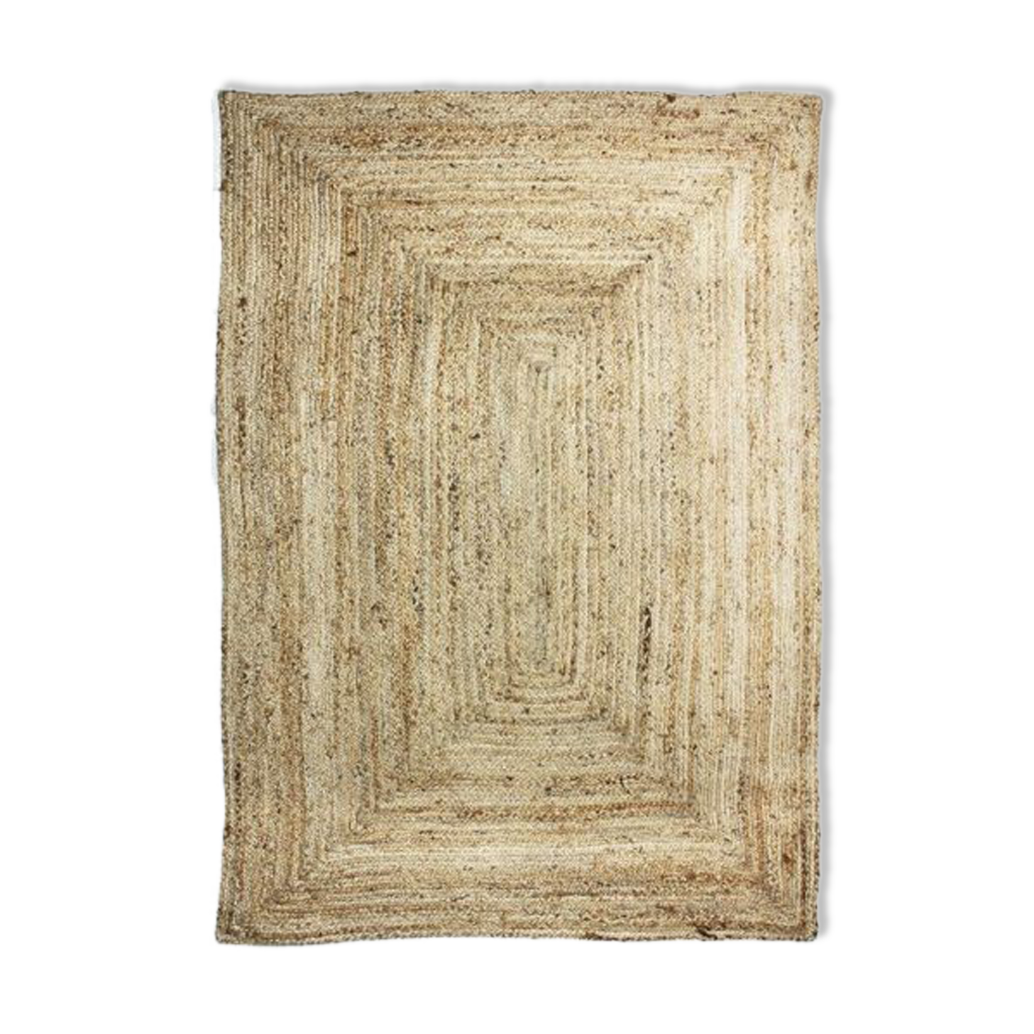 Jute carpet 120x170 cm white outline