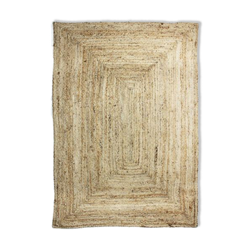 Jute rug 120x170 cm with white border