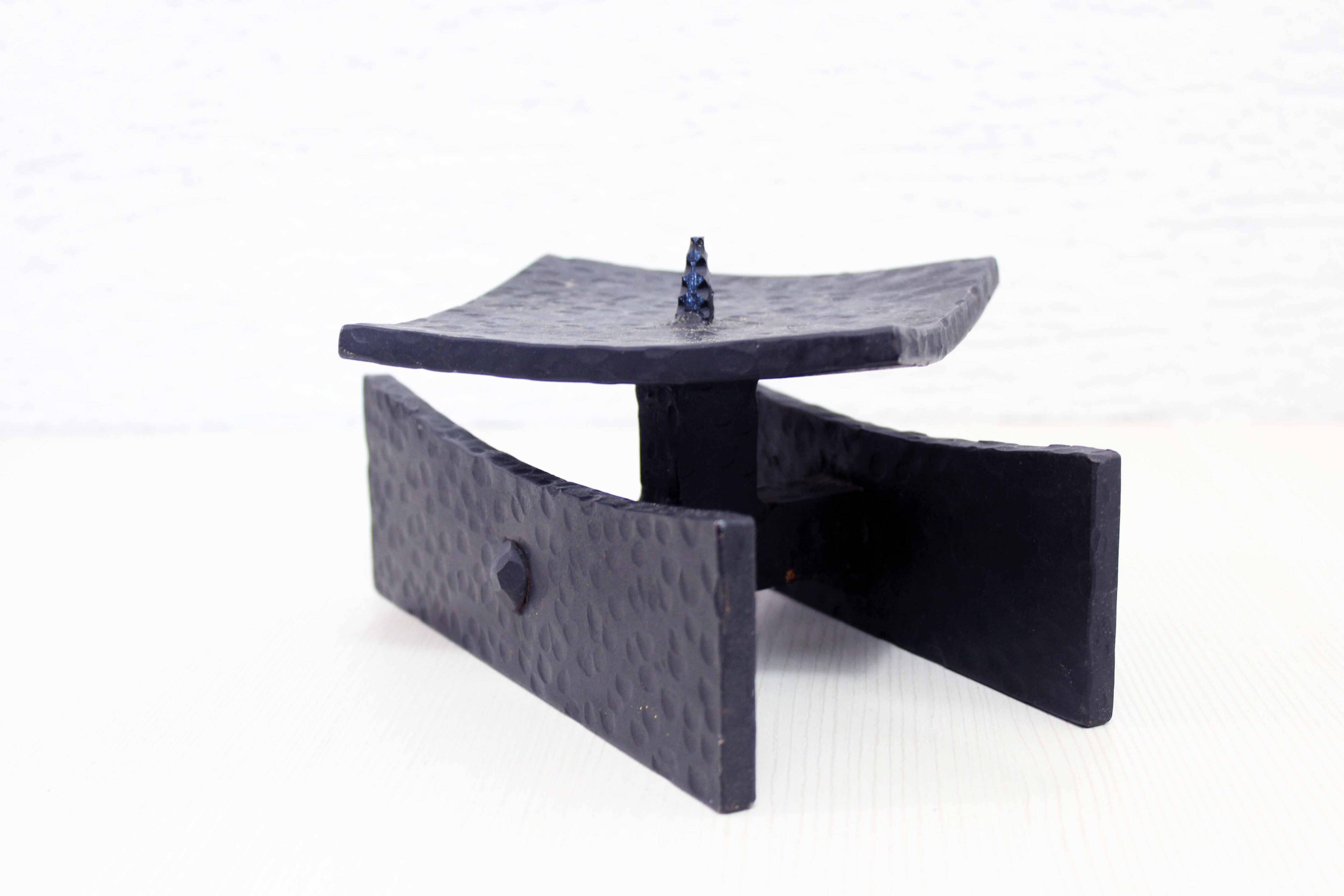 Brutalist cast iron candle holder 1960