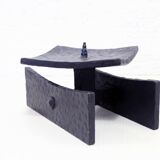 Brutalist cast iron candle holder 1960