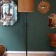 Very large brutalist wrought iron floor lamp, circa 1950
