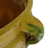 Pot de fleurs ancien en terre cuite émaillée de Castelnaudary, France