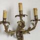 Magnificent Pair of French Antique Bronze Three-Light Acanthus Wall Sconces
