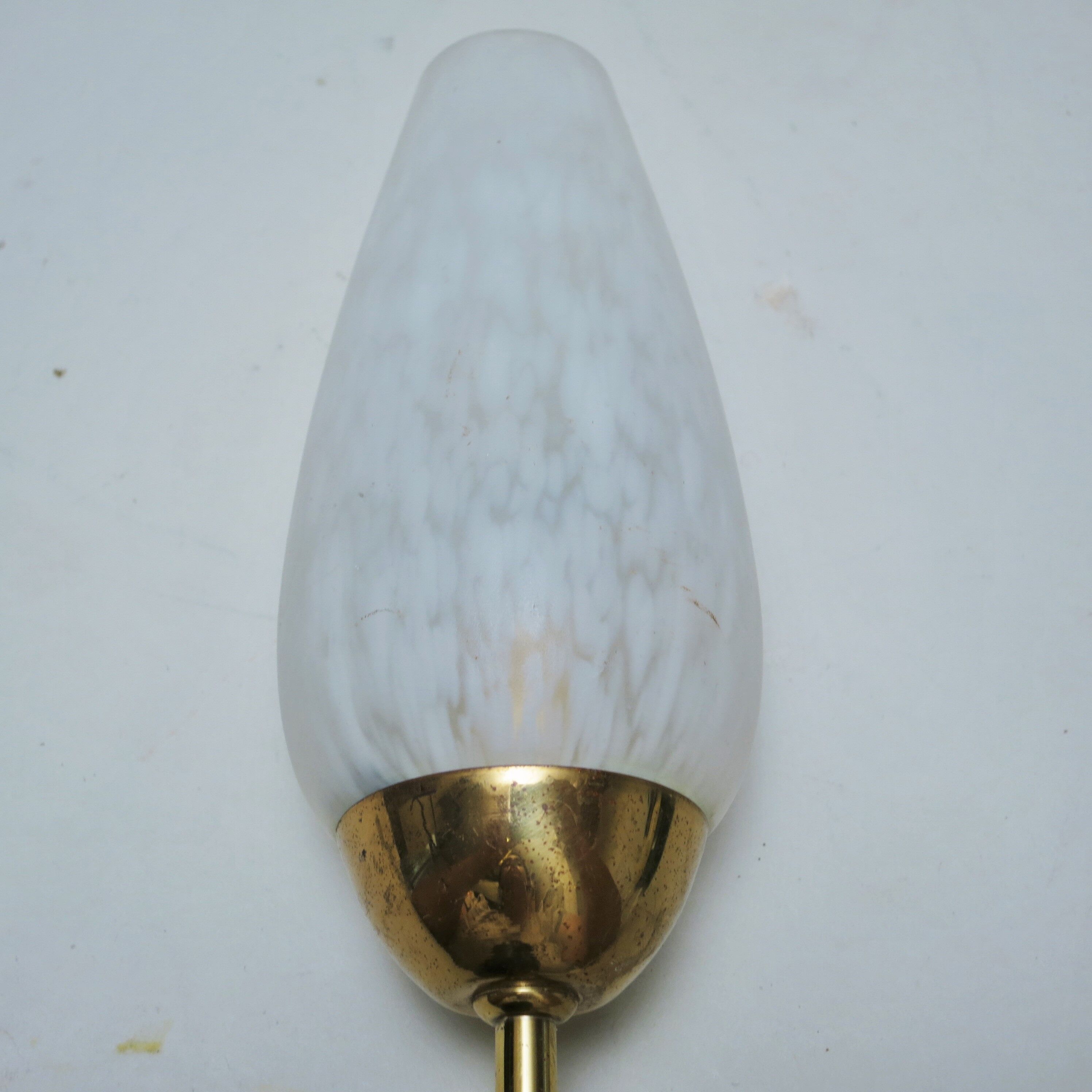 Wall lamp tulip glass and brass 50
