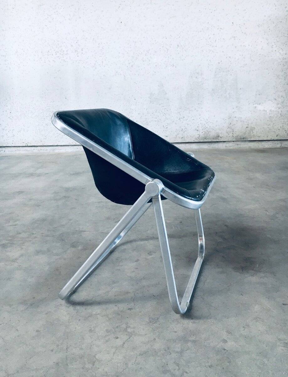 Plona Leather Side Chair by Giancarlo Piretti for Castelli, 1970s