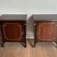 Pair of Occasional Tables with Mahogany Doors and Brass Inlays. Work F