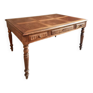 table en noyer 6 tiroirs, - xxe